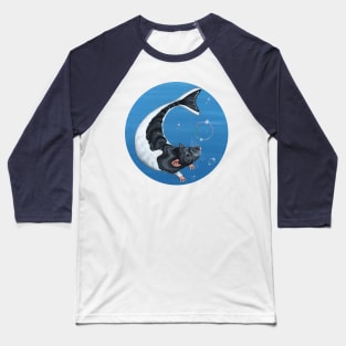 Mermaid Rat with Bubbles Baseball T-Shirt